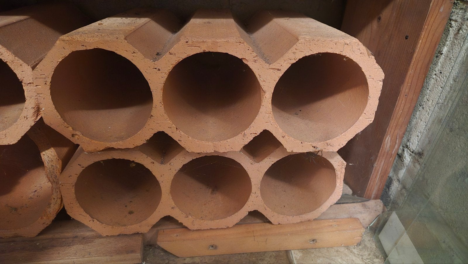 Terracotta wijnrek modules - stapelbaar, Huis en Inrichting, Woonaccessoires | Wijnrekken, Ophalen, Overige materialen, Gebruikt