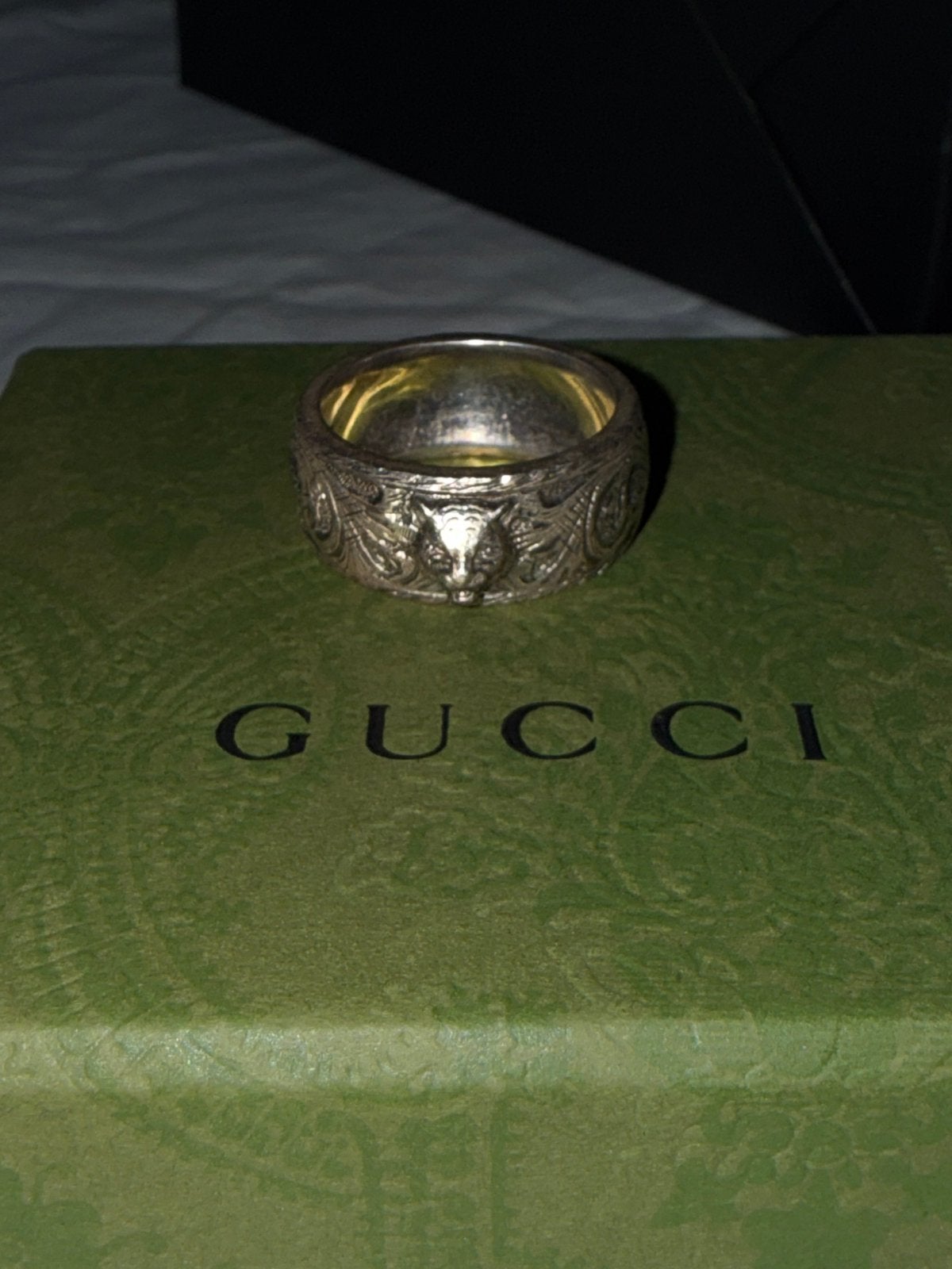 Gucci Ring Tigerhead Silver 925 Maat 22, 20 of groter, Ophalen of Verzenden, Zo goed als nieuw, Dame of Heer