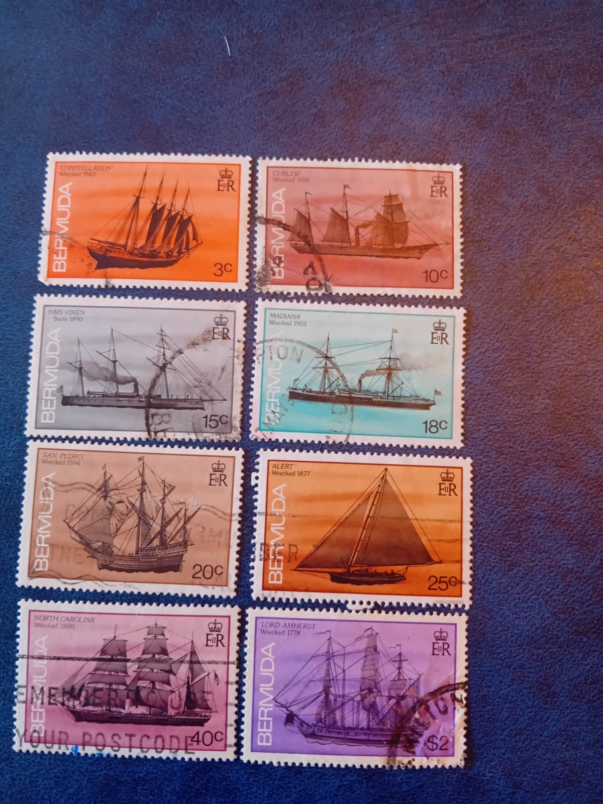 Bermuda Scheepswrakken Postzegels Set, Ophalen of Verzenden, Gestempeld
