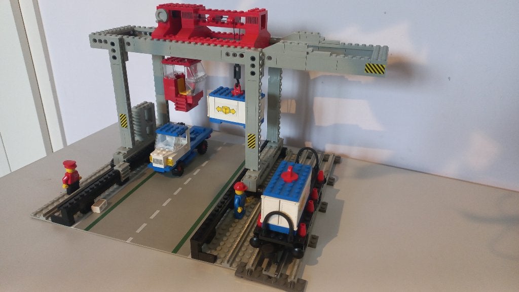 lego train 7823 Container Crane Depot, Gebruikt, Overige thema's, Lego, Ophalen of Verzenden