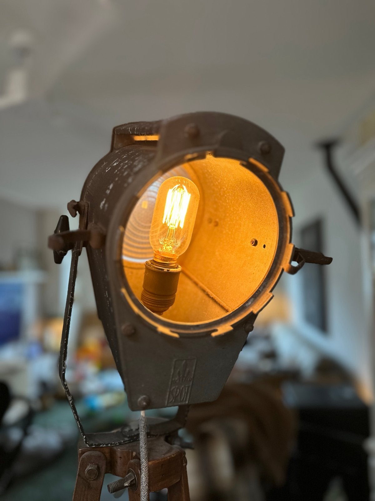 Vintage TV Studio Lamp op Statief - Uniek Decorstuk, Antiek en Kunst, Ophalen
