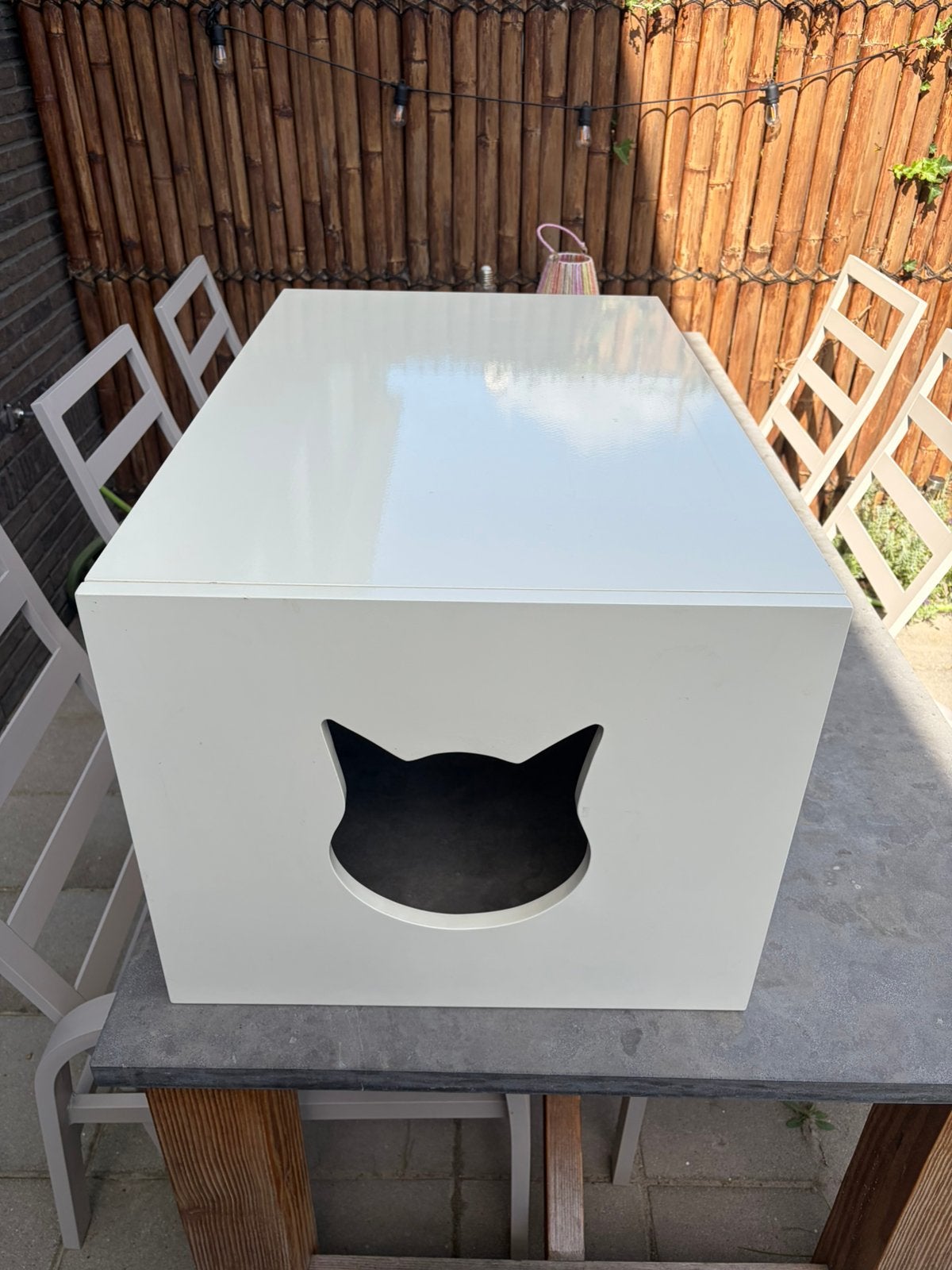 Houten ombouw voor kattenbak, Ophalen, Zo goed als nieuw