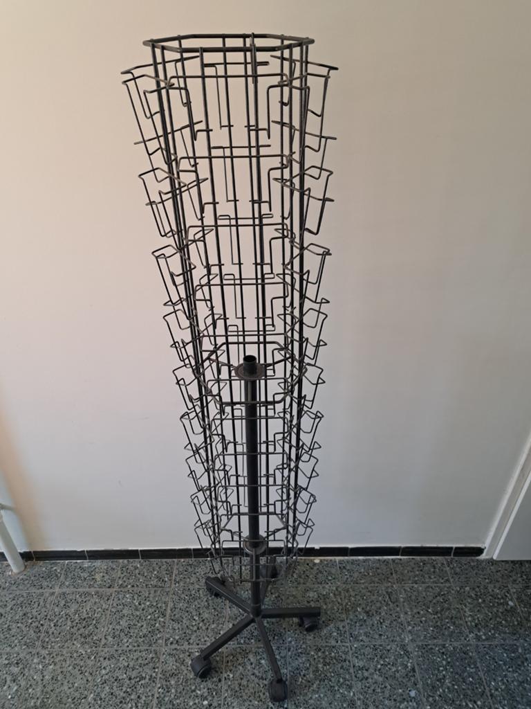 Draaibaar kaartenrek (metaal) op wielen - 170 cm hoog, Huis en Inrichting, Ophalen