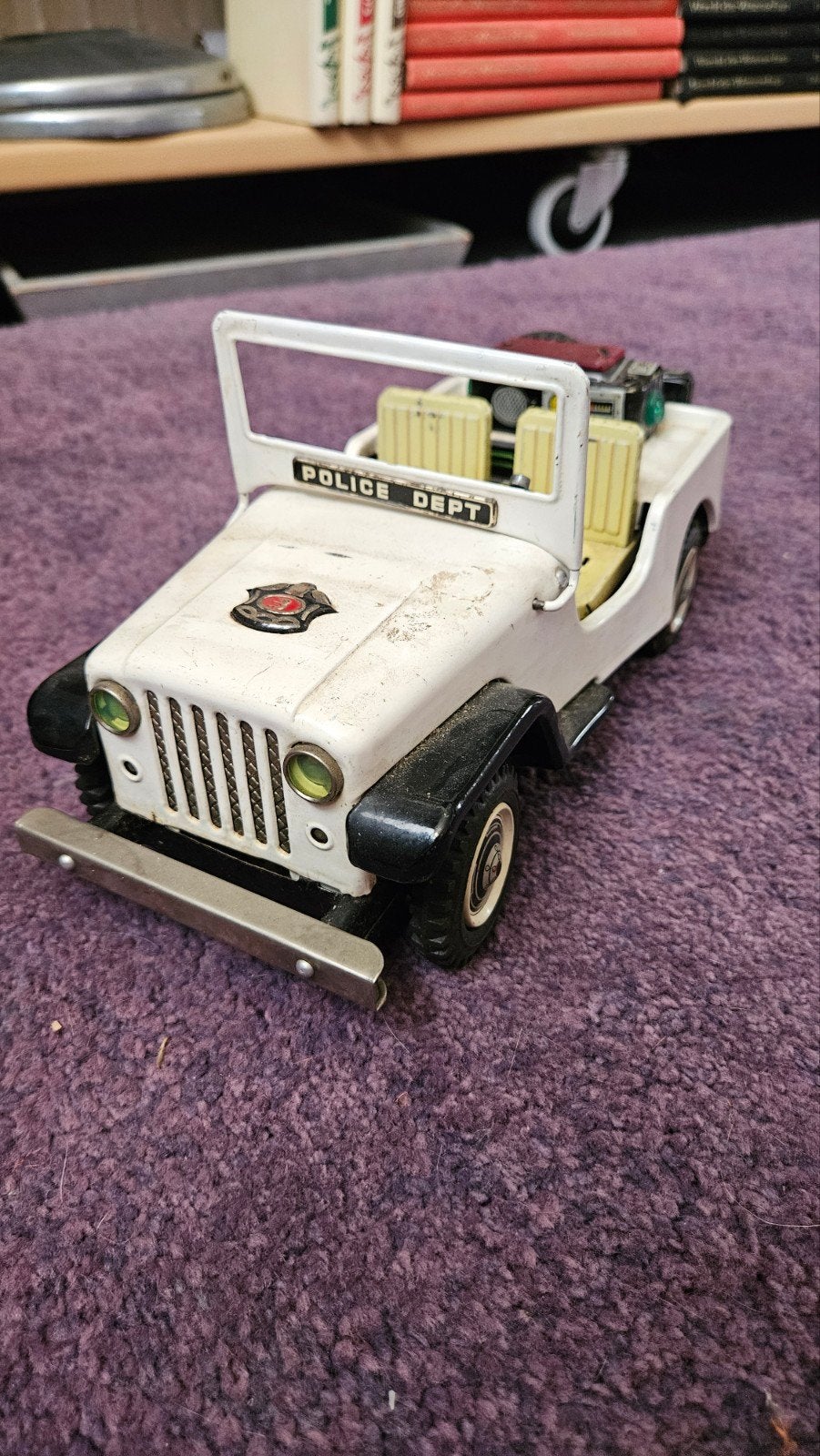 Toy Nomura blikken speelgoed Jeep Police Dept, Overige merken, Gebruikt, Auto, Groter dan 1:32