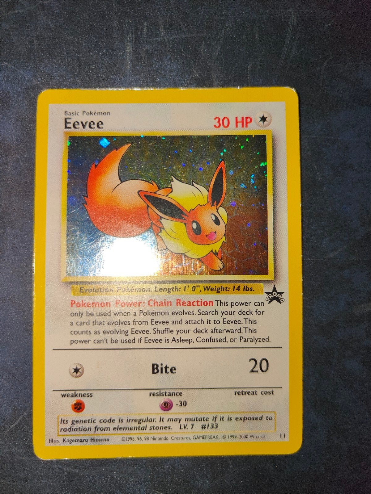 Eevee Black Star Promo 11 Pokémon Kaart - Foil, Ophalen of Verzenden, Gebruikt, Losse kaart, Foil