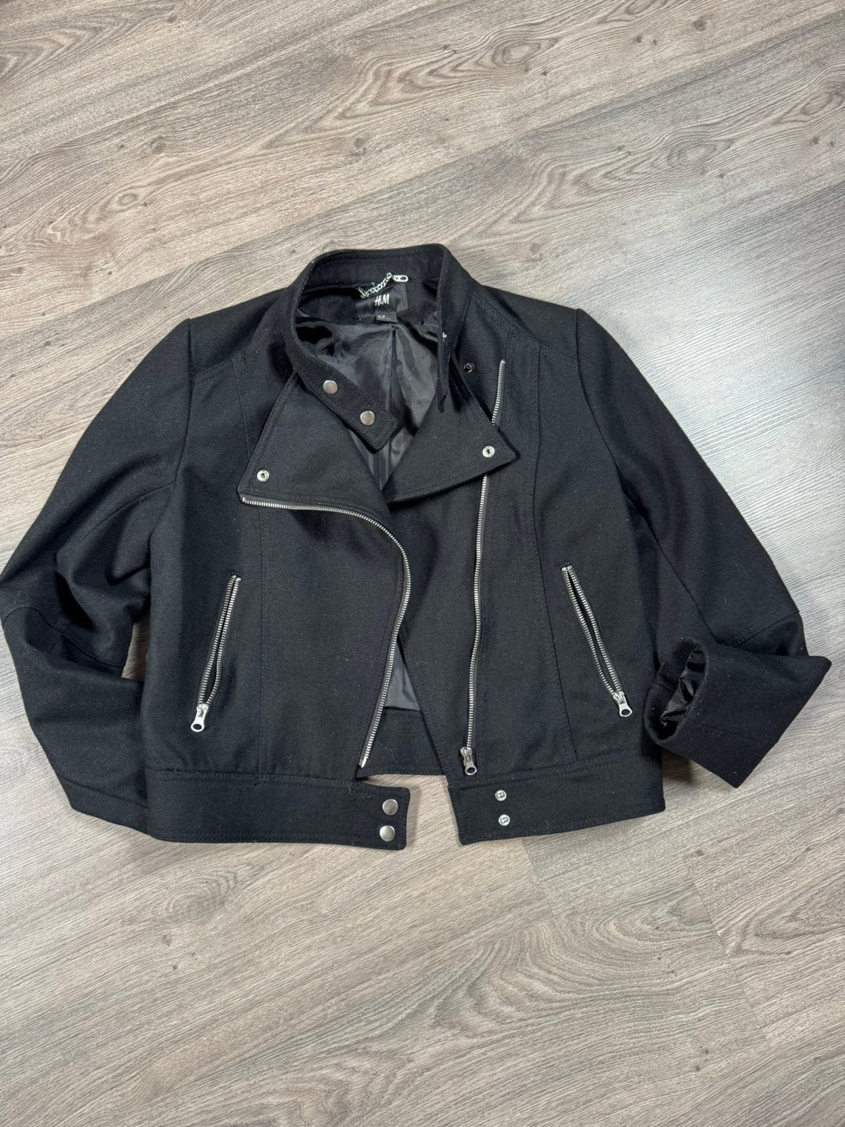 Stoffen jas H&M maat 40, Ophalen of Verzenden, Zo goed als nieuw, Maat 48/50 (M), Zwart