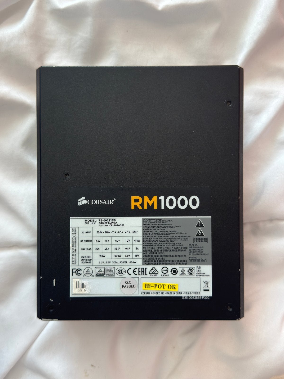 Corsair rm1000, Ophalen of Verzenden, Zo goed als nieuw, Waterkoeling