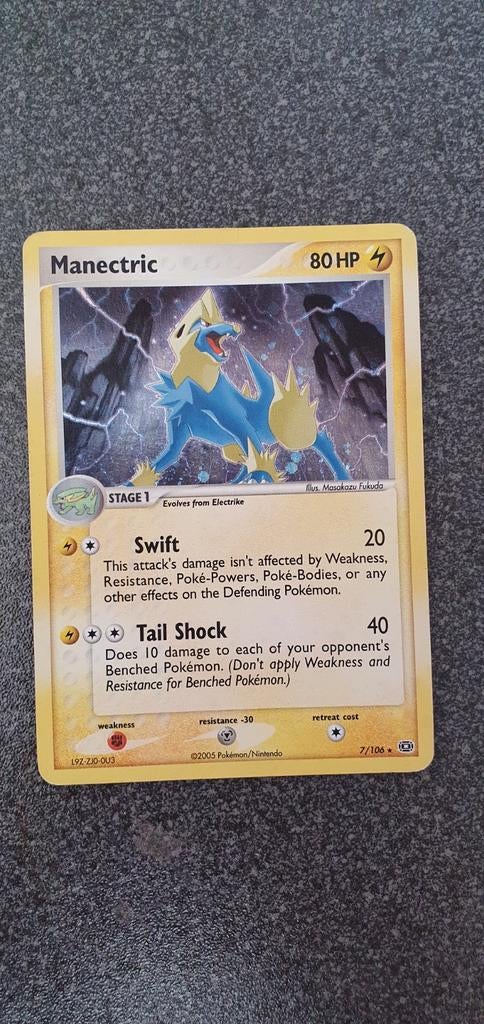 Manectric 7/106 holo pokemon kaart, Ophalen of Verzenden, Zo goed als nieuw