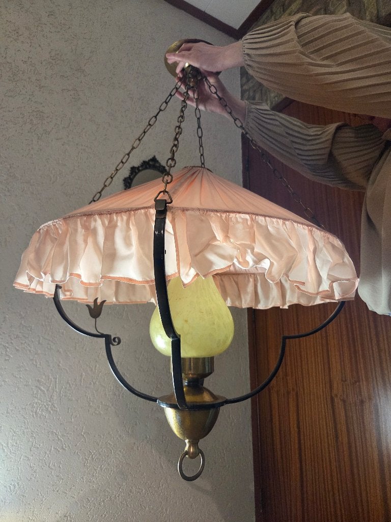 unieke lamp ("opknapper"), Ophalen of Verzenden, Gebruikt, Glas, Minder dan 50 cm
