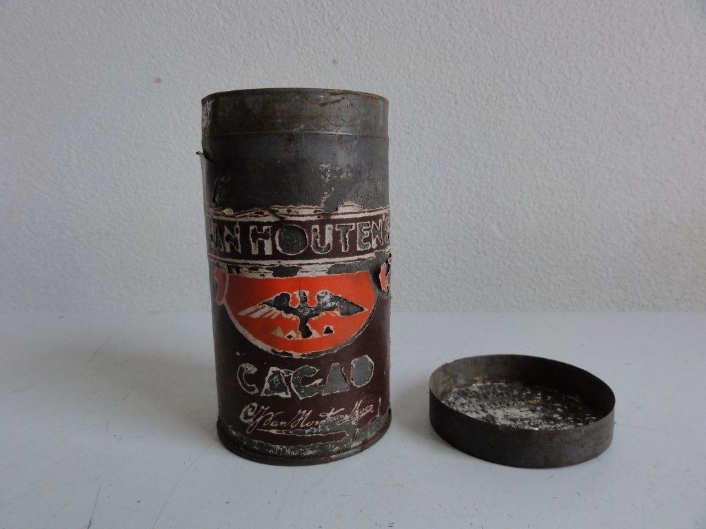Cacaobusje, blikje cacao van Houten, heel oud, zeldzaam, Ophalen of Verzenden
