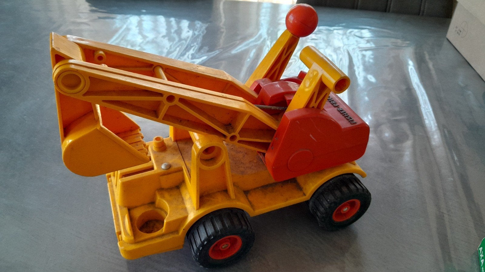 Vintage Speelgoed Graafmachine - Geel/Rood, Ophalen of Verzenden, Gebruikt