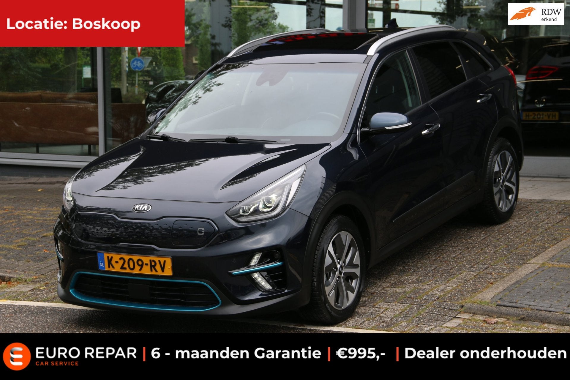 Kia E-Niro DynamicPlusLine 64 kWh 96,8%, Gebruikt, 1712 kg, 174 min, Blauw