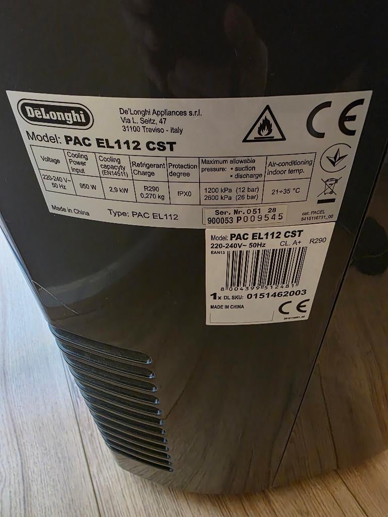 mobiele airco van delonghi Pinguino PAC EL112 CST, Witgoed en Apparatuur, Airco's, Ophalen, Koelen en Ontvochtigen, 3 snelheden of meer