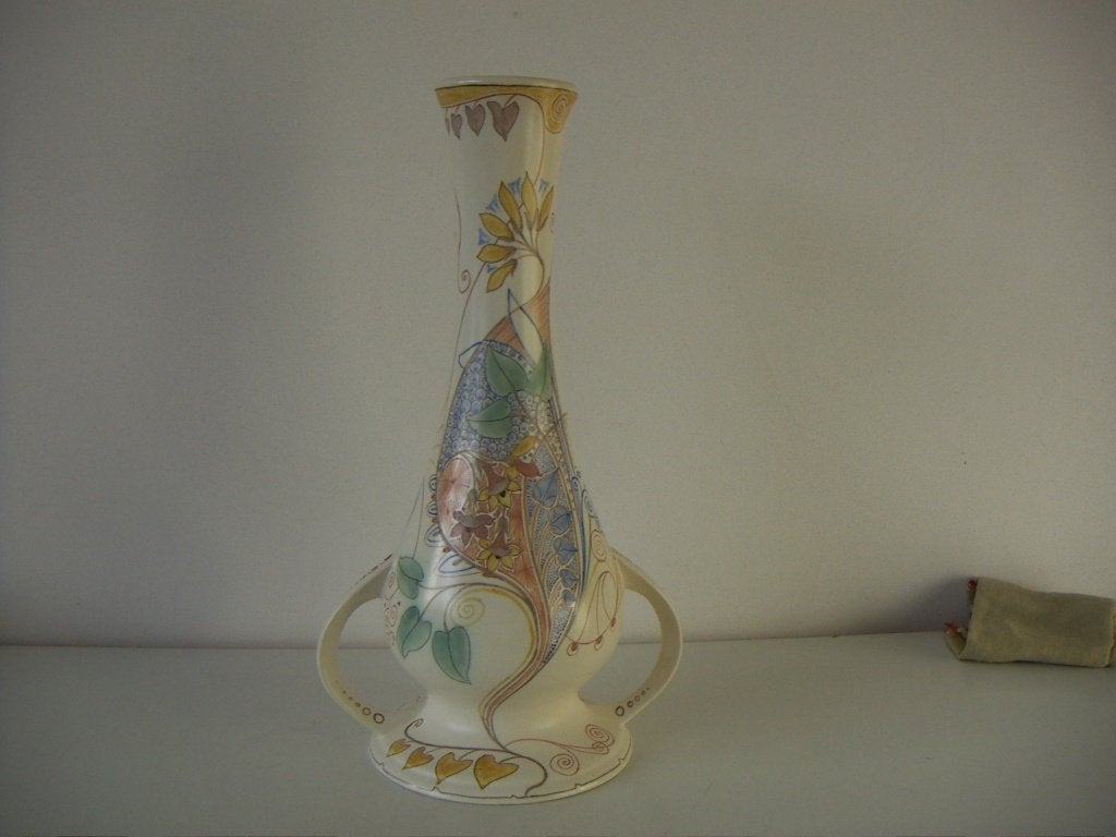 Zuid Holland Gouda plateel keramiek vaas jr.ca. 1910., Ophalen of Verzenden