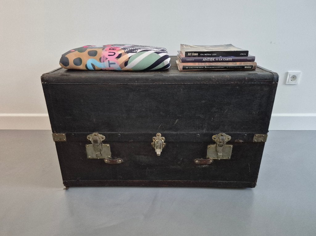 Mooie grote leren vintage koffer, Ophalen, 50 – 75, Gebruikt, 50 tot 100 cm