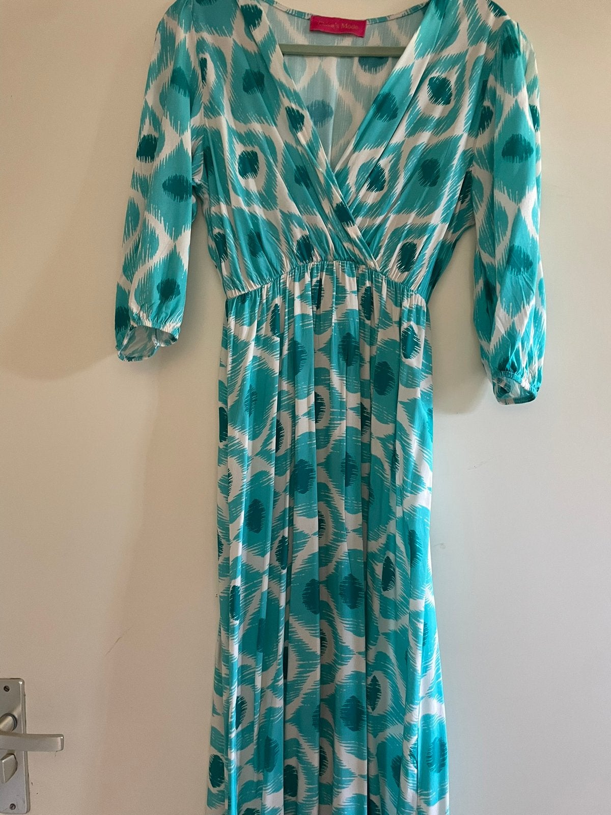 Nieuw luchtige zomerjurk turquoise one size Viscose, Kleding | Dames, Maat 42/44 (L), Nieuw, Onder de knie, Verzenden