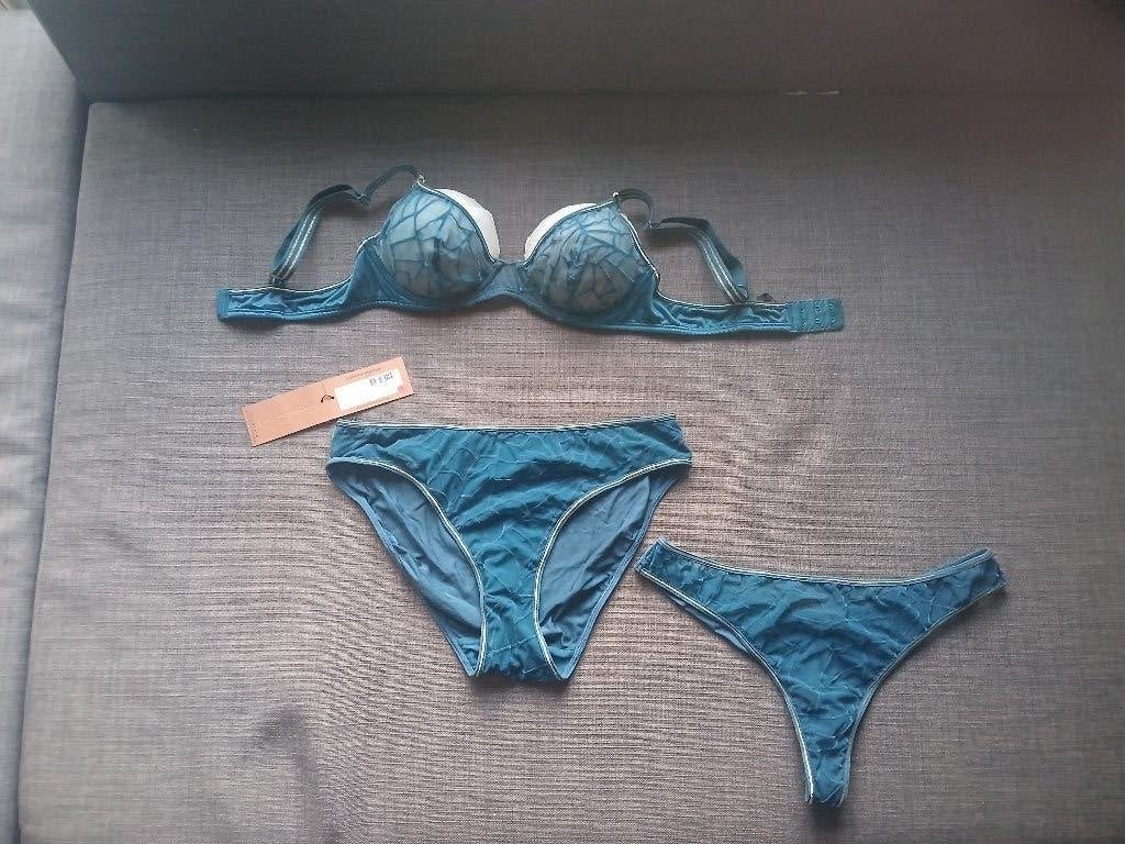 Marlies Dekkers Set Adventuress 75B bra briefs or thong, Verzenden, Zwart, BH