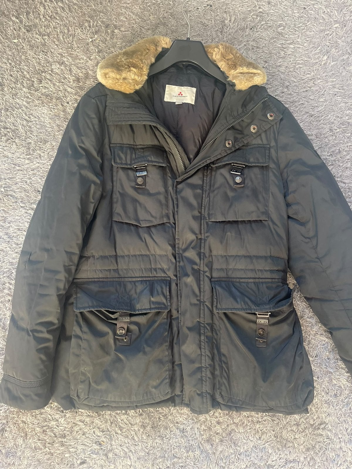 Peuterey winterjas maat M met bontkraag, Ophalen, Gedragen, Maat 48/50 (M), Zwart