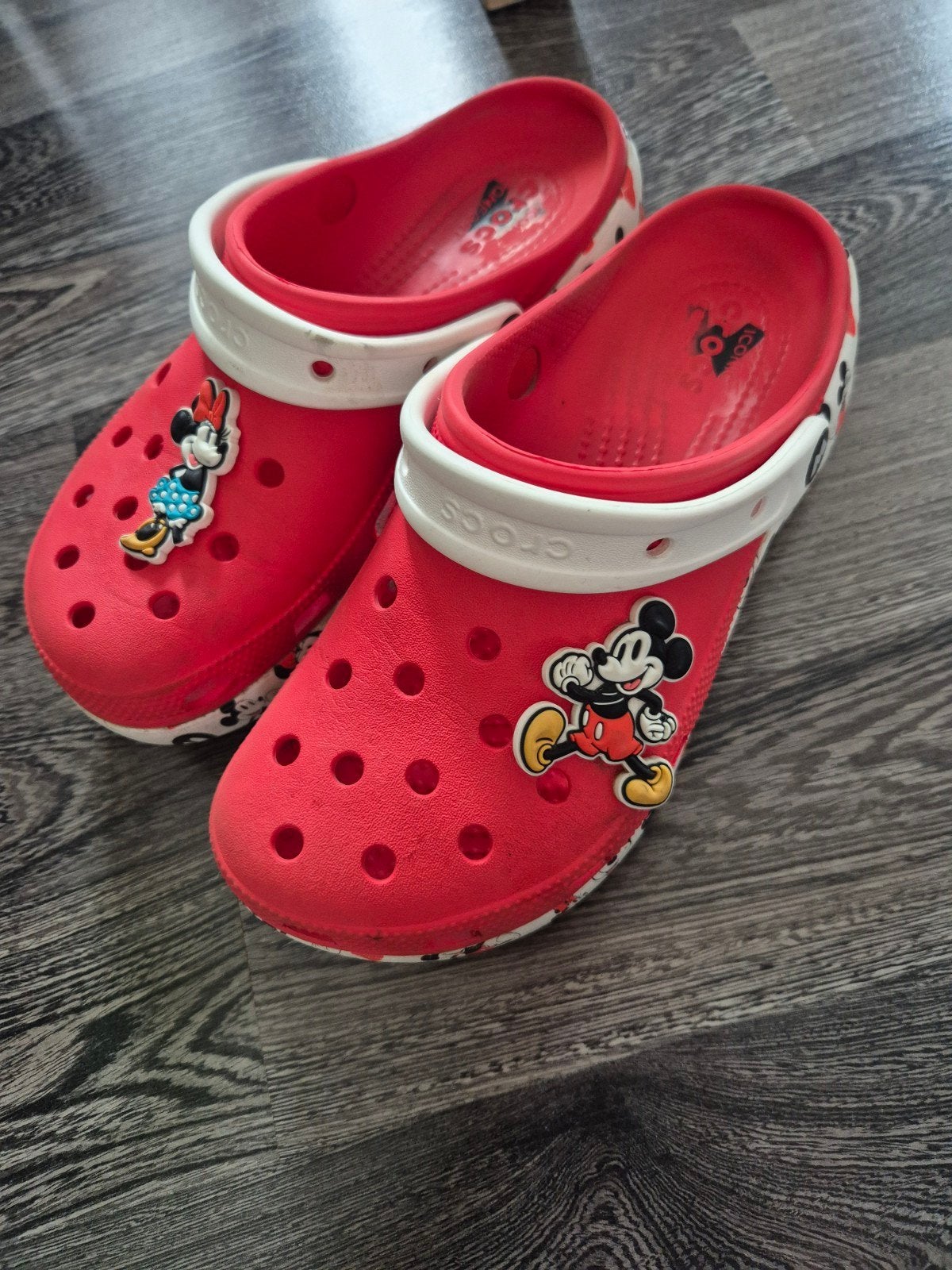 Mickey Platform Clogs, jibbitz, Crocs, Gedragen, Rood, Ophalen