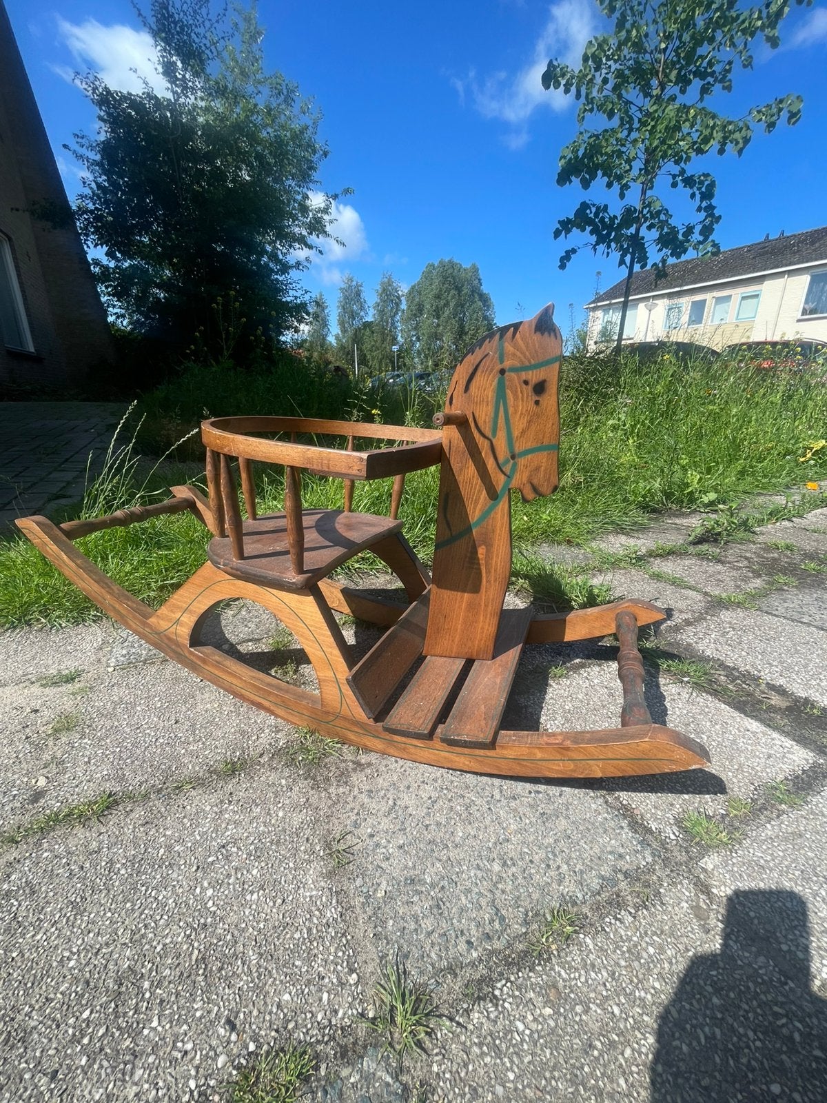 Vintage Houten Hobbelpaard - Klassiek Speelgoed, Kinderen en Baby's, Speelgoed | Houten speelgoed, Ophalen, Gebruikt, Rij- of Hobbelspeelgoed