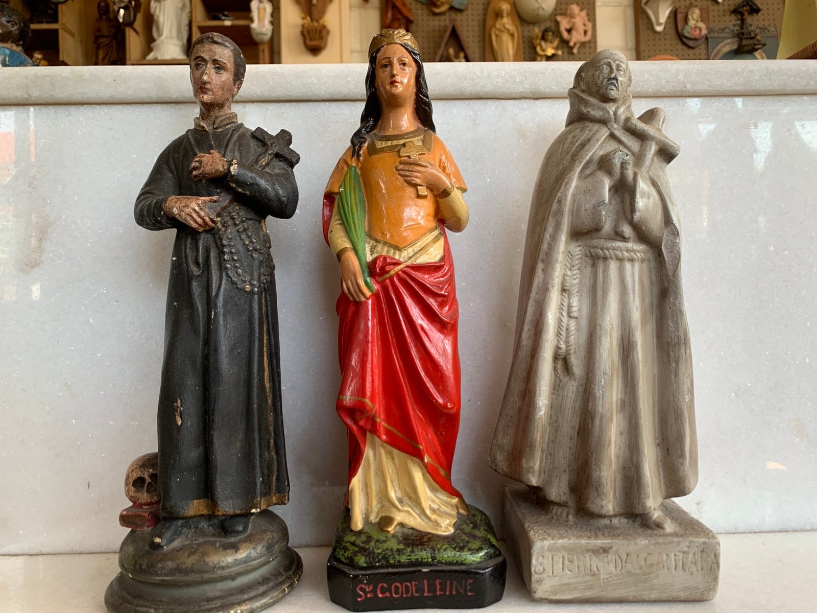Verschillende heiligen/ gips., Antiek en Kunst, Antiek | Religie, Ophalen of Verzenden