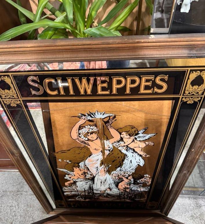 Vintage Schweppes Spiegel - Decoratieve Wandkunst, Ophalen of Verzenden, Rechthoekig, 50 tot 100 cm, 100 tot 150 cm