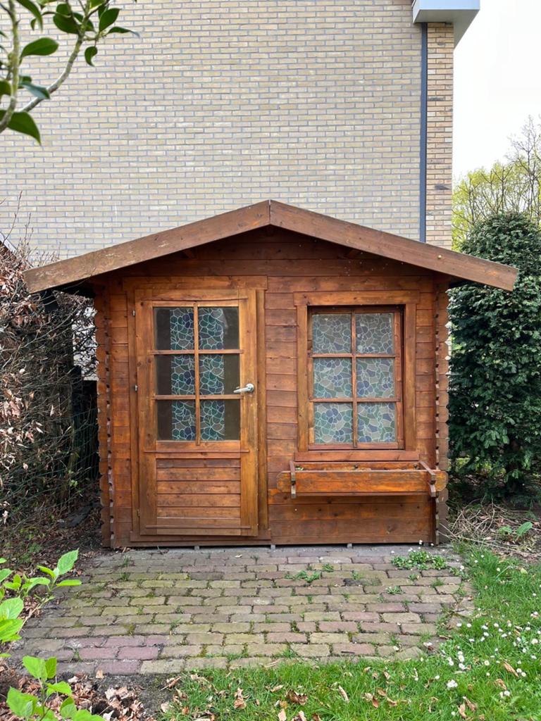 Gratis houten tuinhuis/schuur - zelf demonteren in Raalte, Tuin en Terras, Tuinhuizen, Tuinhuis, 2 ramen, Hout, Ophalen