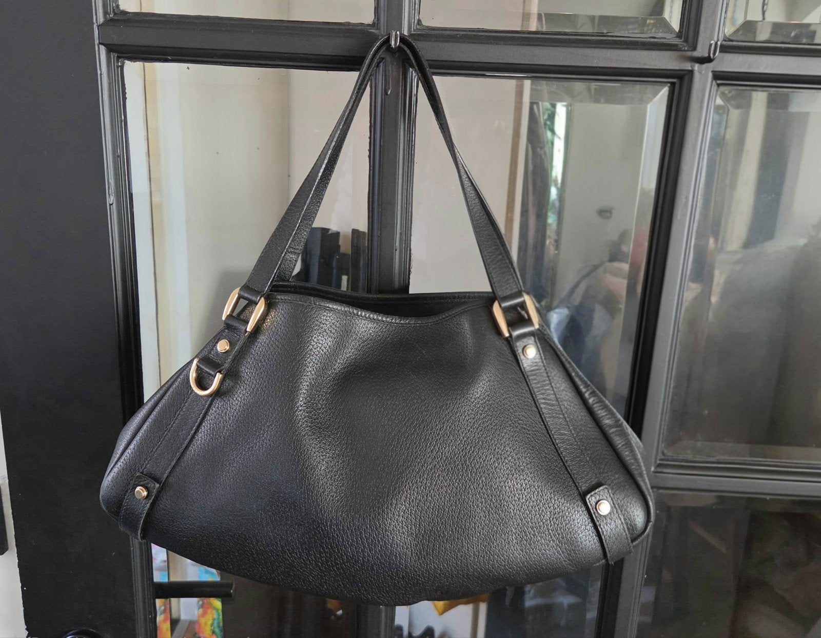Gucci Abbey Hobo Zwart Leer - Authentiek - Serienummer 13073, Ophalen of Verzenden, Zo goed als nieuw, Unisex volwassen