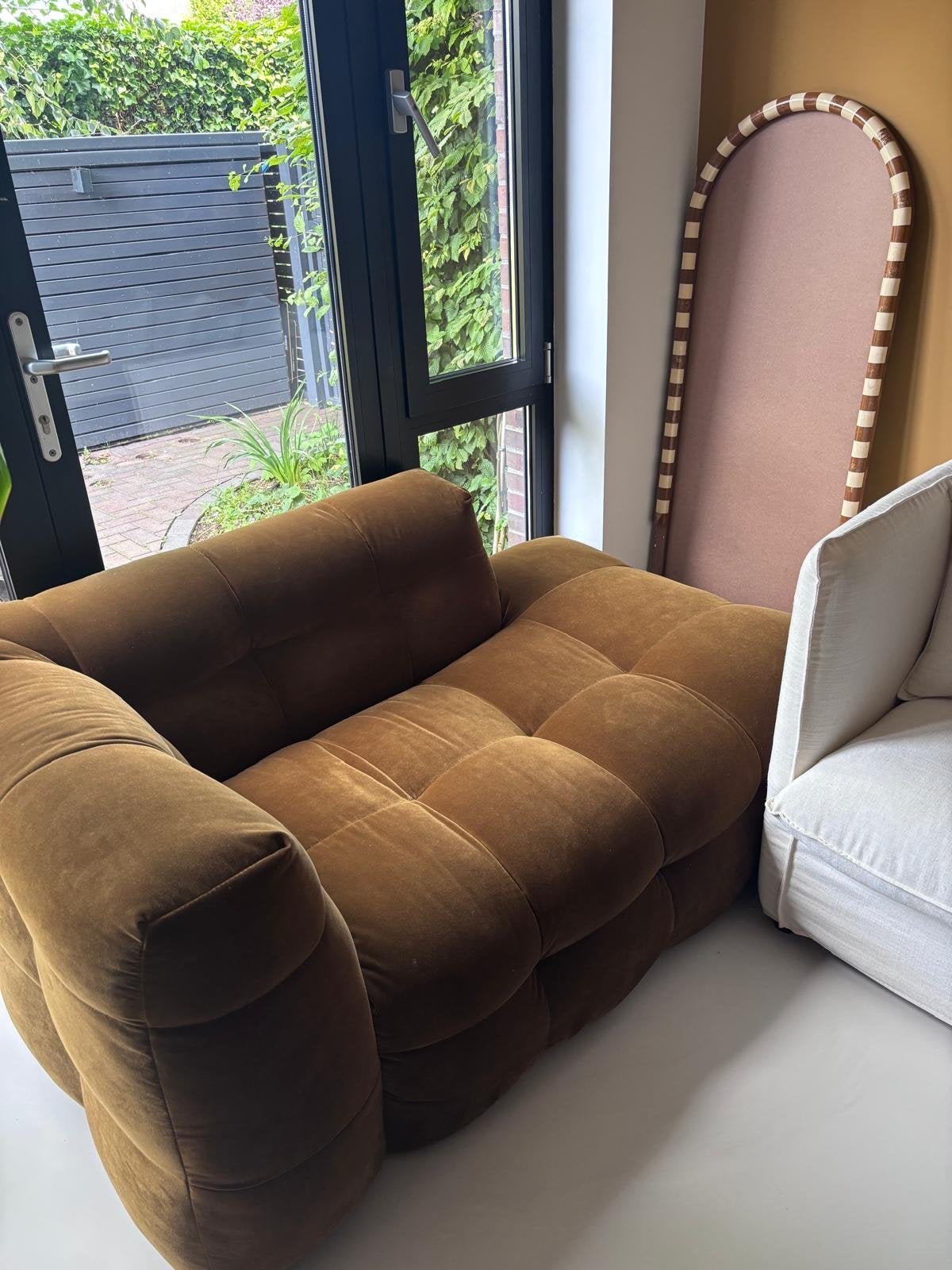 Loods 5 Chaise Longue Fat Joe stof Velvet Royal Army, Ophalen, Eenpersoons, 75 tot 100 cm, Zo goed als nieuw