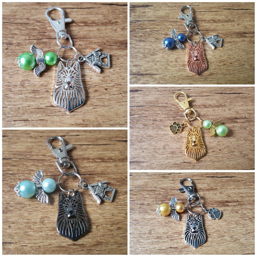 Tas/Sleutelhanger Zwitserse witte herder met beschermengel, Verzenden, Nieuw