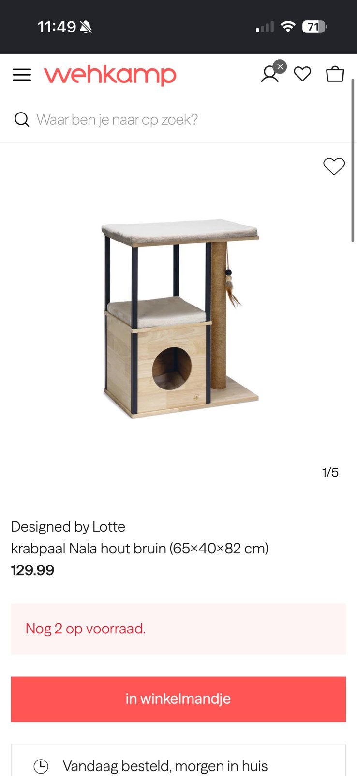 Krabpaal designed by Lotte, Dieren en Toebehoren, Ophalen, Zo goed als nieuw, Krabpaal