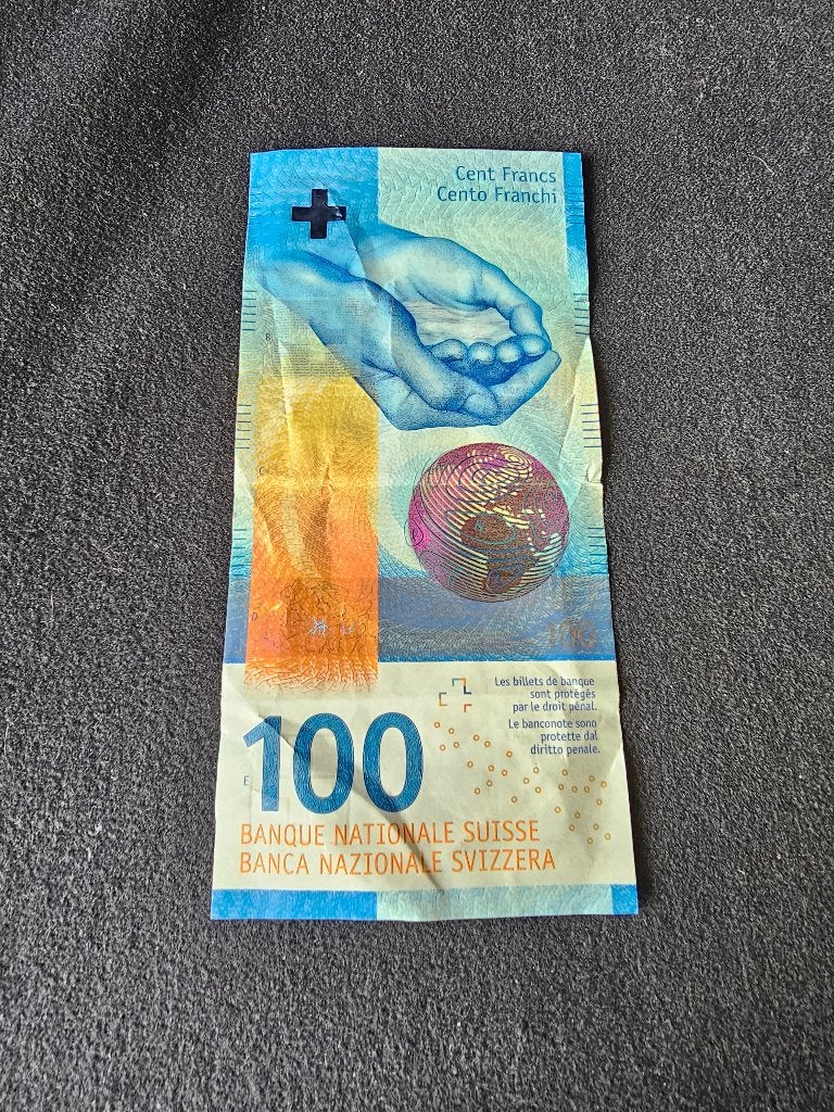 100 Zwitserse frank biljet, Verzenden, Buitenland, Bankbiljetten