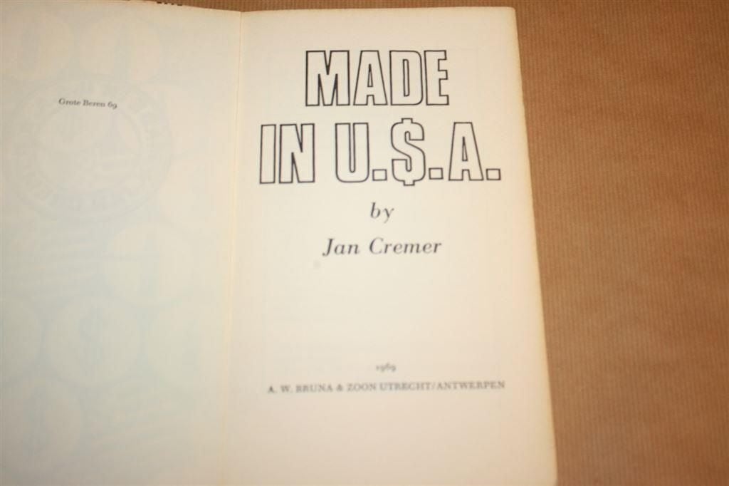 Made in USA - Jan Cremer - 1969, Boeken, Ophalen of Verzenden, Gelezen, Noord-Amerika