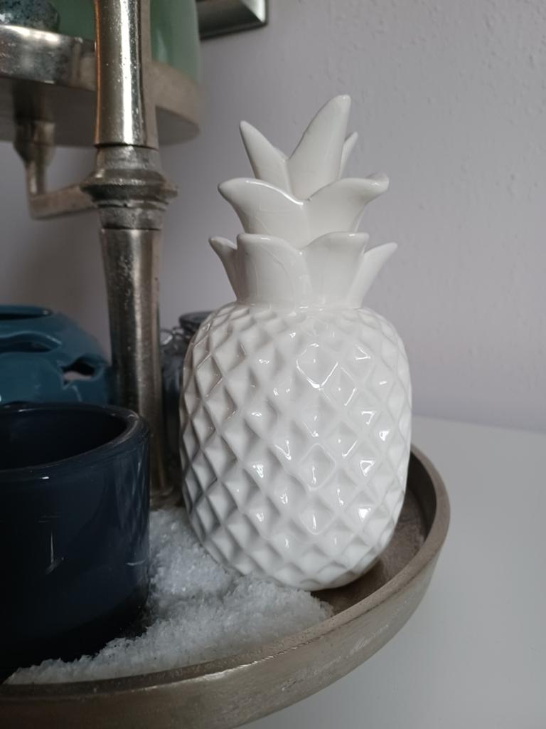 Witte kleine ananas decoratie - nieuw, Ophalen, Overige materialen, 50 tot 100 cm, Rond