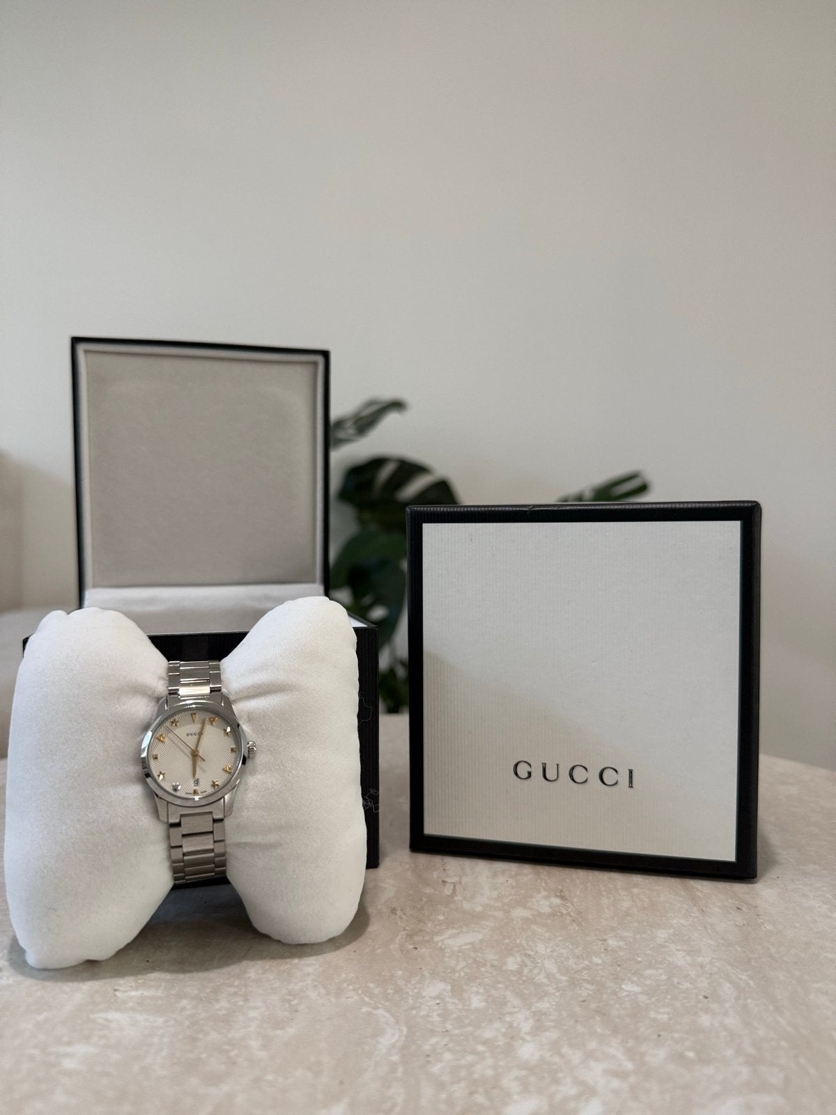 Gucci G-Timeless horloge met stalen band, Overige merken, Staal, Polshorloge, Ophalen of Verzenden