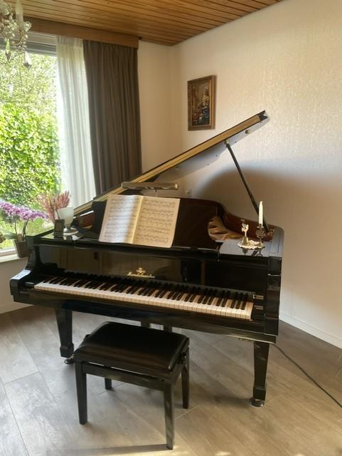 Prachtige Vleugel Piano te koop, Ophalen, Zwart, Zo goed als nieuw, Hoogglans