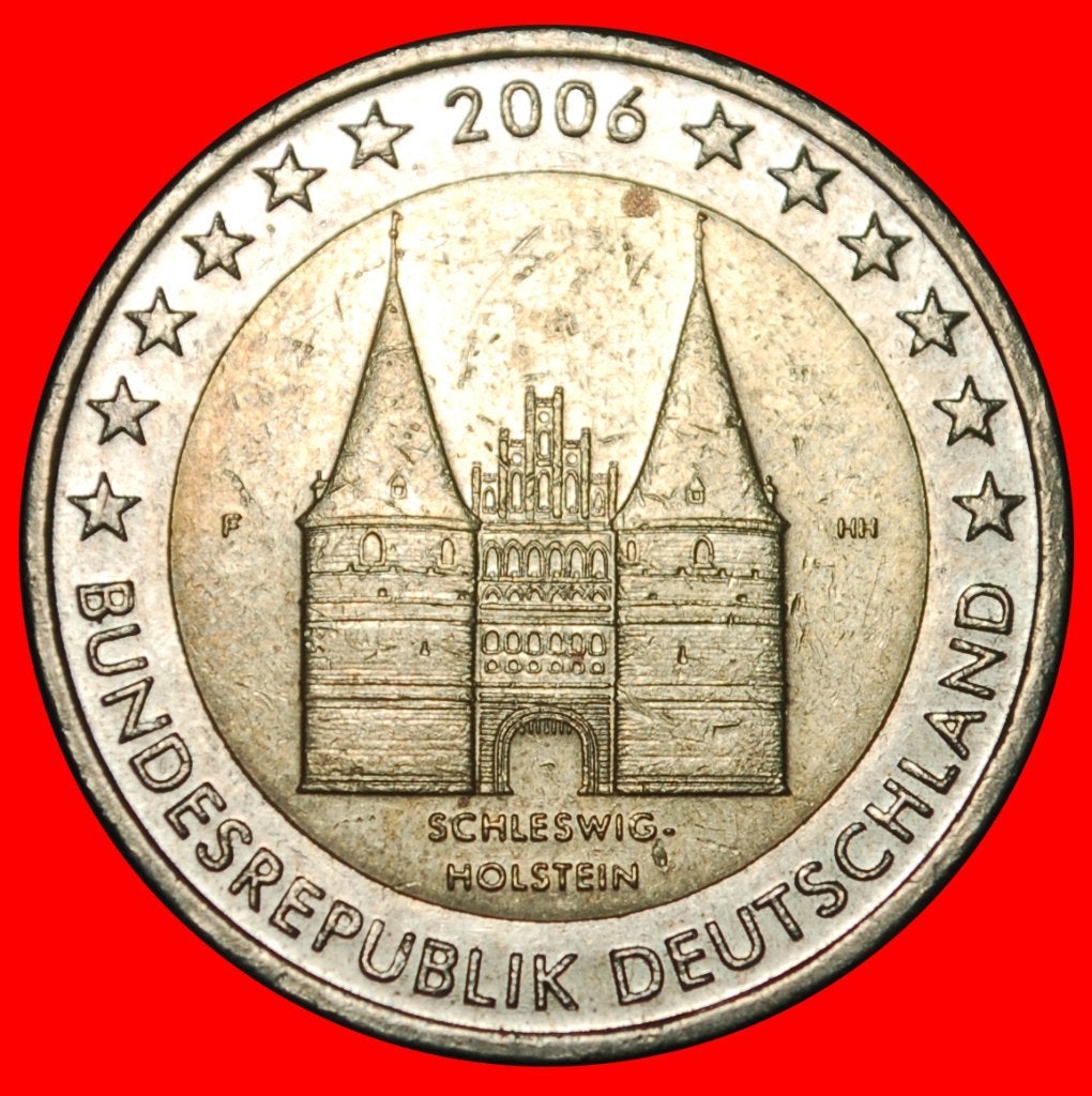 Ⰺ SCHLESWIG-HOLSTEIN: GERMANY 2 EURO 2006F PHALLIC 2002-2006, Ophalen of Verzenden, Duitsland, 2 euro, Losse munt