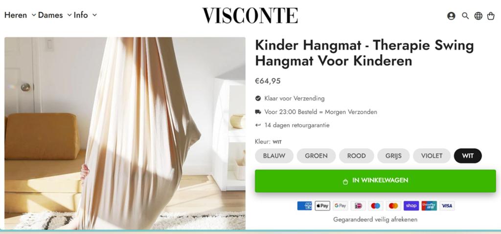Kinder hangmat swing - therapie swing voor kinderen, Ophalen of Verzenden, Nieuw, Jongen of Meisje