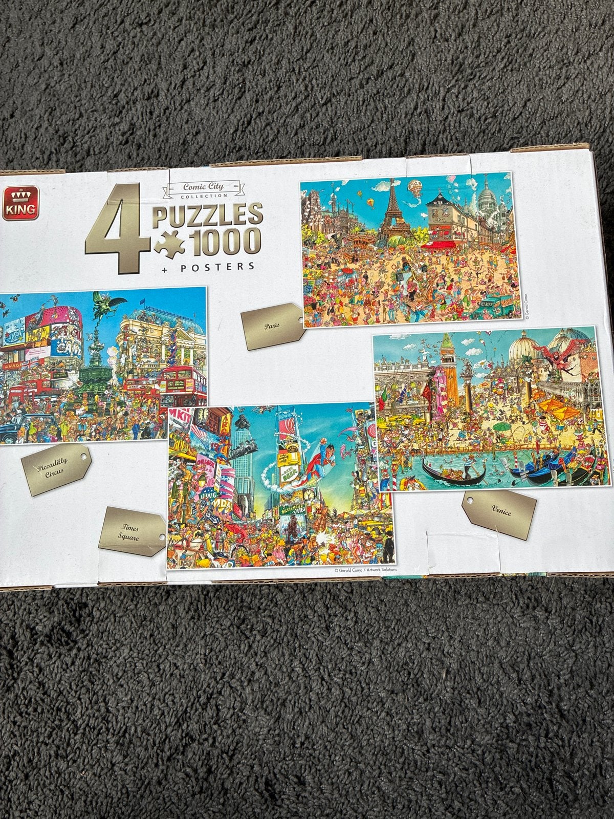 King Comic City Collection 4x1000 stukjes puzzels, Ophalen, Meer dan 1500 stukjes, Gebruikt, Legpuzzel