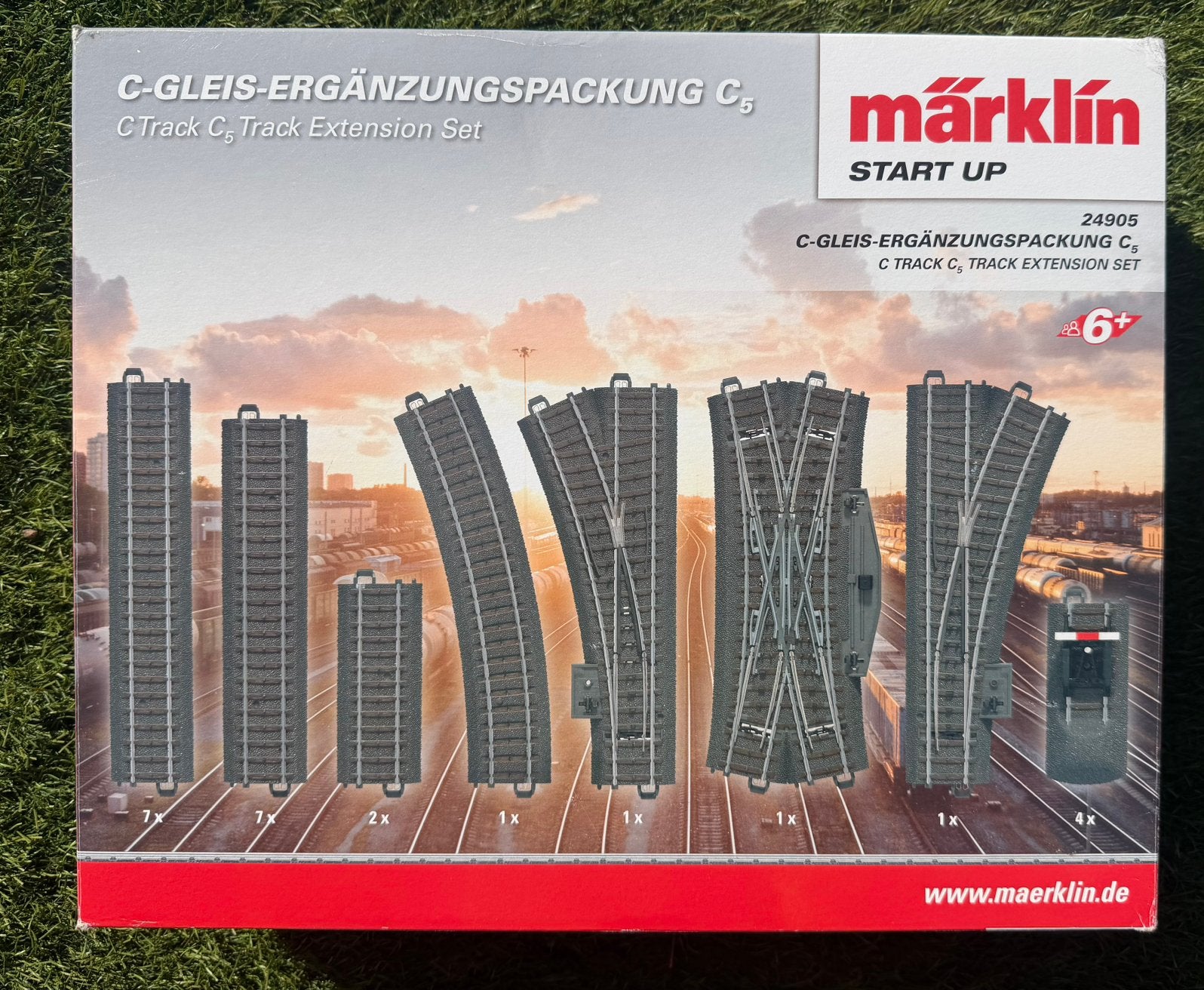 Märklin HO 24905 C-rail uitbreidingset C5, Hobby en Vrije tijd, Modeltreinen | H0, Wisselstroom, Rails, Ophalen of Verzenden, Zo goed als nieuw