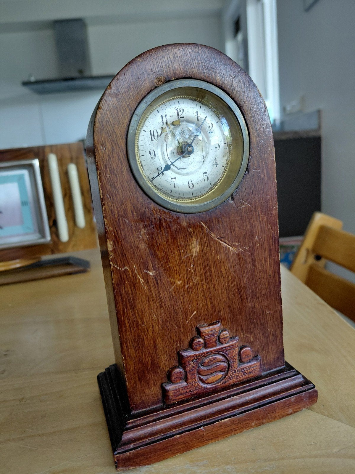 Antieke JUNGHANS  tafelklok met wekkerfunctie, Ophalen of Verzenden