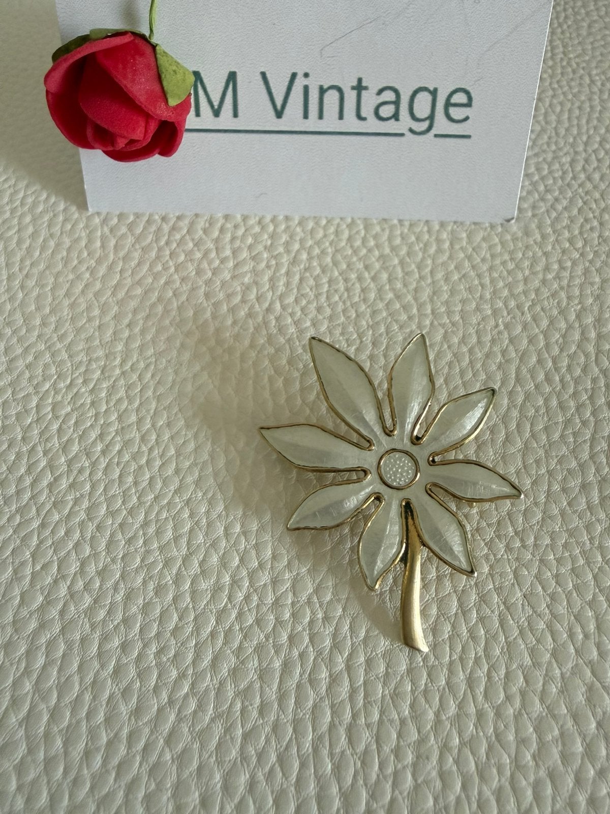 H237/Vintage Zilveren AKSEL HOLMSEN Broche NOORWEGEN, 4 tot 7 cm, Gebruikt, Verzenden, Wit