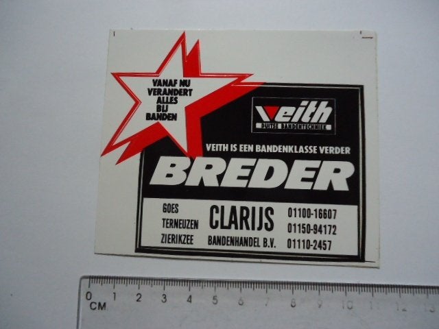 sticker oud VEITH dealer Clarijs goes terneuzen zierikzee, Verzamelen, Verzenden, Zo goed als nieuw