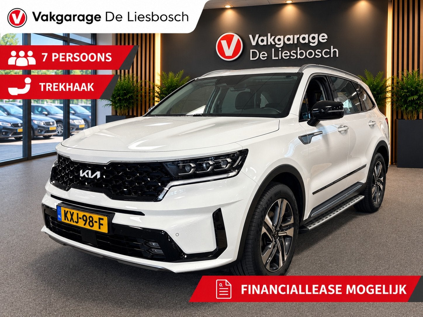 Kia SORENTO 1.6 T-GDI Plug-in Hybrid 4WD DynamicLine 7persoo, Auto's, Stof, Gebruikt, 4 cilinders, 7 stoelen