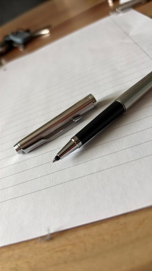 Parker 75 Ciselé zilveren Rollerbal, Verzamelen, Pennenverzamelingen, Ophalen, Gebruikt, Overige typen, Parker