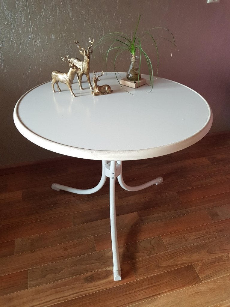 retro vintage Becolith tuintafel terras tuin balkon tafel, Tuin en Terras, Tuintafels, Ophalen, Gebruikt, Rond, Metaal