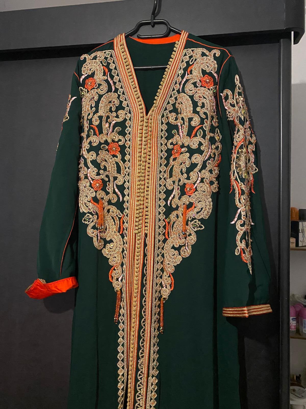 Donkergroene takshita/marokkaanse jurk maat M-XL, Overige typen, Maat 46/48 (XL) of groter, Ophalen of Verzenden, Zo goed als nieuw