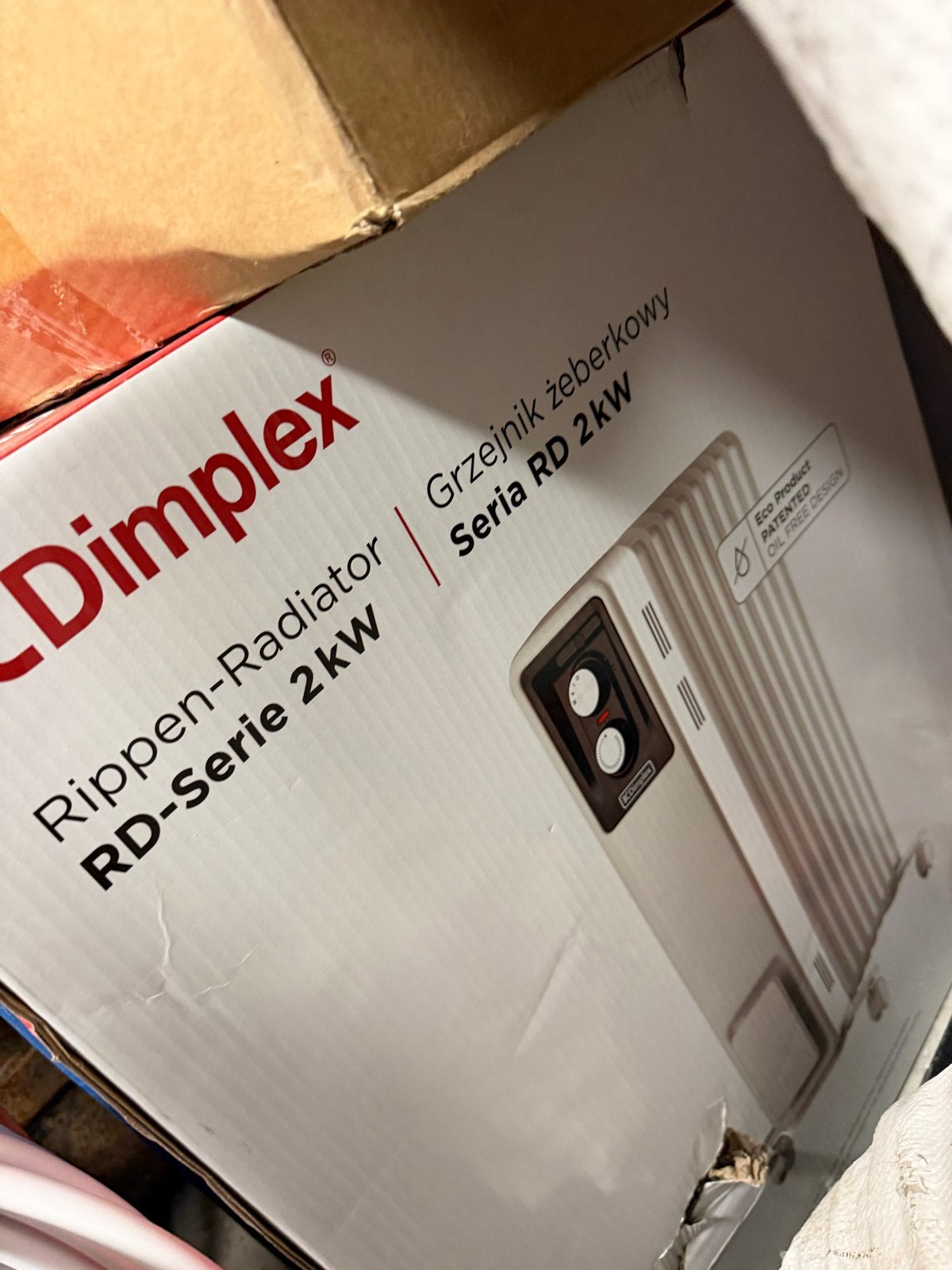 Dimplex Rippen-Radiator RD-Serie 2kW - Nieuw in doos, Doe-het-zelf en Verbouw, Ophalen, Nieuw, Minder dan 200 watt, Kachel