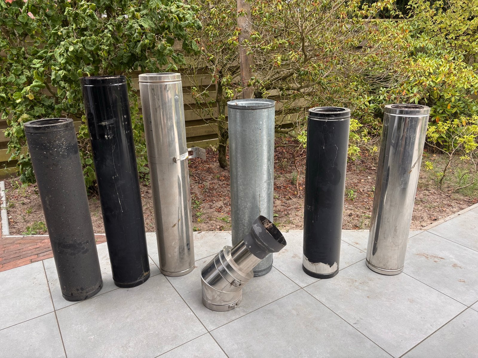 Dubbelwandig Rookkanaal - Therm Inox  - RVS en zwart, Ophalen, Gebruikt