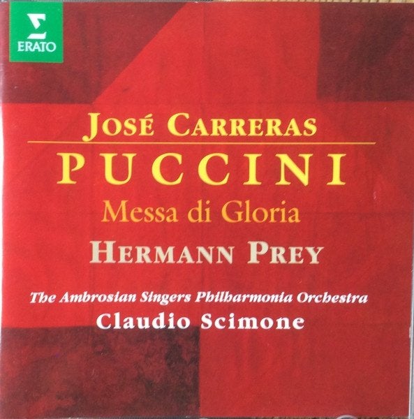 PUCCINI Messa di gloria CD PREY CARRERAS SCIMONE ERATO ZGAN, Ophalen of Verzenden, Romantiek, Zo goed als nieuw, Overige typen